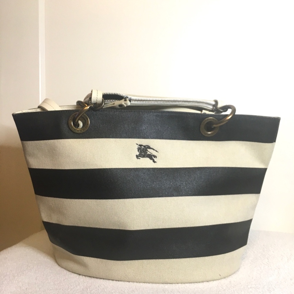 Burberry Blue Label Stripe Canvass